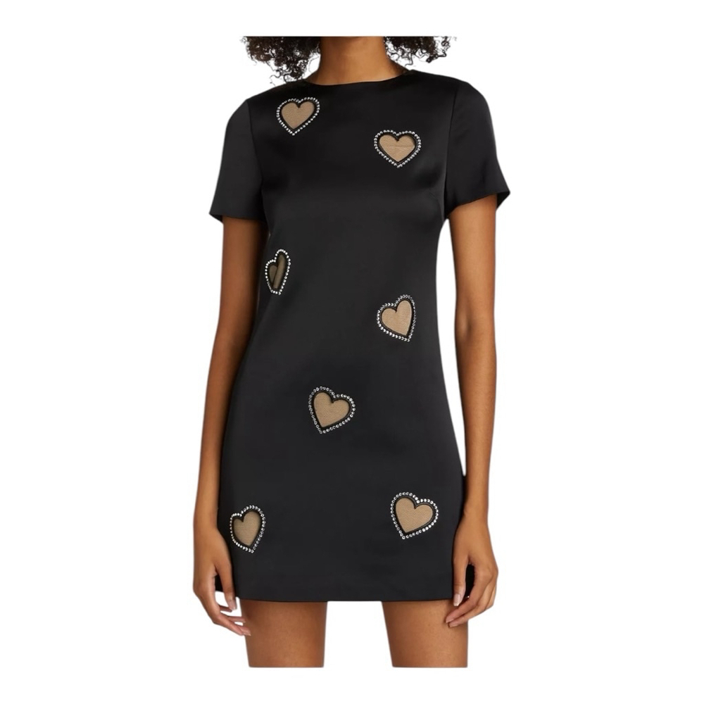Alice + Olivia Clyde Crystal Embellished Heart Minidress Size 6